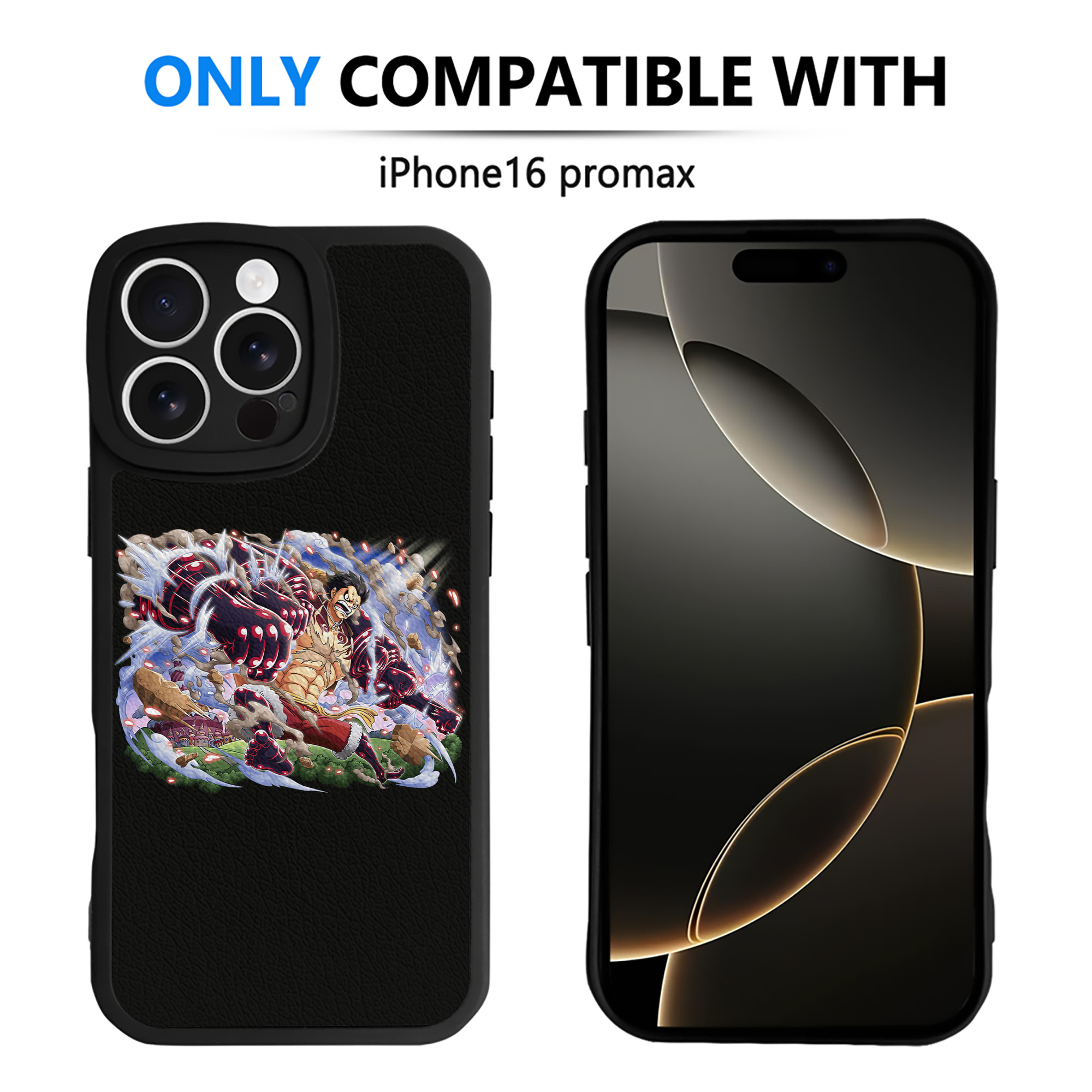 （画像用） ワンピース モンキー・D・ルフィ ONE PIECE Monkey D. Luffy 【iPhone 16シリーズ対応】シリコンスマホケース（レザー調） 材質：シリコン